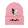 Japonya Anime Titan Örme Kış Şapka Pamuk Erkek Kadın 90s Anime Beanie Bonnet Y21111