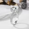 Wedding Rings Crown Six Claw 3.6 Carat Women's Imitation Diamond Dramatic Ring Luxury Jewelry