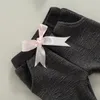 Clothing Sets 2022 Winter Spring Kids Girls Clothes Set Toddler Baby Puff Long Sleeve Tops Sweatshirts+Bowknot Pants 2PCS