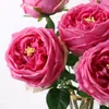 الزهور الزهور الزهور أكاليل جودة عالية الجودة مثل اللمسة الحقيقية لحفل الزفاف الحرير الورود الفاوانيا باقة هدية الاكتمال