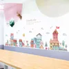 Creative Cartoon Ville Stickers Muraux Pour Enfants Chambres Enfant Chambre Décorations Murales Auto-Adhésif Décoration Autocollants Décor À La Maison 211112