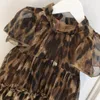 Baby Girls Robes Summer Kids Girl Leopard Print Robe en mousseline de soie