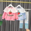 衣料品セットLZH 2022子供の女の子春子供長袖生まれた赤ちゃん衣装0-1-2-3-4歳の甘い幼児スーツ