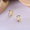 Hoop Huggie Retro Oorbellen Voor Vrouwen Eenvoudige Mini Zirkoon Goud Kleur Leuke Kleine Sieraden Ooraccessoires Geschenken Groothandel KBE363