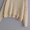 Vrouwelijke lange mouw pollover trui jumper vrouwen kleding polka dot causale zachte herfst winter warm gebreide outfit 210427