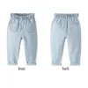 Jeans Neonate Pantaloni per bambini Pantaloni per neonati in denim con tasca 2022 Primavera Autunno Abiti in stile coreano
