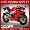 Injektion för Aprilia RSV1000 R MILLE RSV1000 10 11 12 13 14 15 77HM68 RSV 1000R RSV1000R 2010 2011 2012 2013 2014 2015 Fairing Red Silveryy