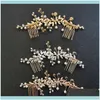 Jewelryslbridal Cristais artesanais Rhinestones Pearls liga de folha de folhas de noiva
