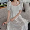 Französisches schickes Retro-Kleid mit Prinzessinnenärmeln für den Sommer, lässig, lang, 210520