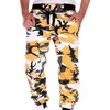 Herrenhose, schick, lässig, für Herren, mit Kordelzug, Polyester, Fitness, modisch, Camouflage, lockere Passform, Jogger