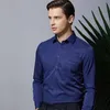 Long Sleeve Shirt Men Style Stretch Fashion Solid Plain Black White Vetements Button Down Smart Casual Drexxxl 220216