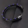 Kimter Handmade Bracelet Women 7 Chakra Wrap Jewelry Tiger Eye Braided Bead Bangle Magnetic Clasp Leather Natural Stone Bracelets Q283FZ