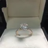 Real Solid 925 Sterling Silver Ring Luxury 2Ct Cushion cut Diamond stone Wedding Engagement Rings For Women Fine Jewelry gift1006625