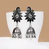 Kvinnors Bohemian Etniska Leaf Rhinestones Örhängen 2021 Vintage Alloy Bells Dangle Earrings Indiska Smycken