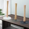 Hooks & Rails Modern Beech Paper Towel Holder Standing Kitchen Rack Handmade Wrapping Organizer With Base For Roll