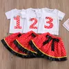 1-3Y Summer Toddler Baby Kid Girls Clothes Set 1st Birthday T shirt Tutu Skirts 2Years 3Years Outfits 210515