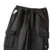 Calça jogger masculina estilo inverno Wei calça esportiva de marca de moda Igual para homens Calças de pelúcia e grossas 3 cores preto cinza azul escuro