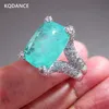 KQDANCE Luxury Created Citrine emerald Paraiba tourmaline Pariba Gemstones diamond Ring With big green blue Zircon stone Jewelry 211217