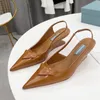2022 women Sandals party fashion leather Pointed Dance shoe new sexy designer high heels Super Lady wedding Metal Belt buckle Beach Women shoes size 34-41 With box