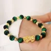 Feng Shui Tiger Eye Stone Bealets Bracelet Женщины браслет Gold Pixiu Sand Gold Wealth и удача женский браслет 5410155