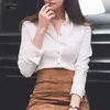 Autumn Casual Simple White Shirt Women Korean Office Lady Elegant Slim Tops Vogor Sean Blouse Camisas Mujer 12300 210521