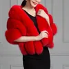 Scarves Winter Women Faux Fur Long Shawl Stole Wrap Shrug Scarf Bridal Wedding Elegant Pashmina Warm Female Waistcoat Cloak Coat2113227