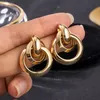 Korea Style Metal Luxury Golden Color Unusual Pendant Earrings Women Party Engagement Dangle Jewelry Gift Whole