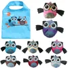 Cute Cartoon Owl Bolsa de compras reutilizable Bolsas de comestibles plegables de viaje Bolso de mano Ecológico Organización de cocina Bolsas de almacenamiento CCA7081