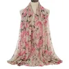 Autumn Winter Women's Voile Scarf Fashion Rose Long Scarves Soft Shawls Pashmina Print Bandanas Muslim Hijab Snood 180*90cm