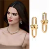 Rongho Brand Vintage Metal Bamboo Stud Earrings for Women Punk Femme Hiphop Brincos Knot Earring Pendant Whole 2020