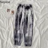 Nepoel vrouwen joggingbroek vintage losse tie dye schilderij jogging broek harajuku chic broek elastische taille casual pantalones 210422