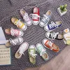 Toddler Girl Sneakers Boy Shoes Kids Jelly Color Canvas Shoes Casual Lace Up Classic Flats Children Shoes for Student C07182 210902