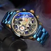 Relogio Masculino Gold Men Klockor Lyx Top Mäns Mode Casual Dress Watch Militär Quartz Armbandsur Saat