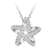 Crystal Womens Ожерелья Кулон Счастливая звезда мода цепь ключицы Гибкий объемный набор сияющий звездный путь Золотая серебристая
