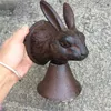 Cast Iron Welcome Dinner Bell Rabbit Home Decor Wall Mount Hanging Doorbell Primitive Brown Garden Farm Outdoor Gate Decoration Country Animal