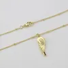 Pendant Necklaces LINDA Design Gold Plated Zircon Inlaid Angel Wing Three-dimensional Fashion Exquisite Jewelry Gift