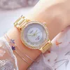 Woman Watches Famous Brand Dress Gold Watch Women Crystal Diamond Watches Stainless Steel Wristwatch Montre Femme 210527