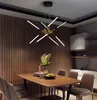 Lüks LED Kolye Lambaları Oturma Yemek Odası Için Modern Odanın Asılı Aydınlatmalar Siyah Altın Ferforje Lambaları