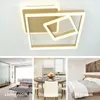 Ceiling Lights Modern 3 Square LED With Remote Control Flush Mount Lamps Chic Design Light Fixture For Bedroom