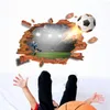 Wall Stickers Football 3D Cracked Effect Mural Decals Art Decor For Office Bedroom Living Room TV Background