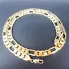 Tung 10mm 18 K gult guld G F Herrhalsband Curb Chain Jewelry242x