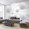 カスタム3D壁画壁紙3Dソリッドボール幾何学的宇宙壁画背景現代美術壁画リビングルーム家の装飾壁画