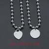Ciondolo di design di lusso 15mm cuore Collane da donna in acciaio inossidabile Gioielli con catena di perline vuote sul collo San Valentino
