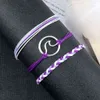 Purple Rope Lucky Bracelets Set for Women Tree of Life Waves Charm Wax String Yoga Bracelet Adjustable Bangles Bohemian Jewelry G1026