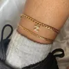Kleine A-Z eerste letter Anklets for Women roestvrij staal goud alfabet Cubaanse keten Anklet Bracelet Boho Beach Jewelry cadeau