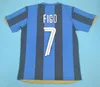 2008 2009 الرجعية لكرة القدم جيرسي 08 09 فيغو إبراهيموفيتش J.Zanetti Sneijder Muntari Quaresma Milan Milito Home قميص كلاسيكي خمر كرة القدم