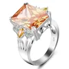 R536 Luksusowe fioletowe pierścionki biżuteria Kobieta Nowy styl Srebrny Oddział Pierścień dla Women Champagne Gold Crystal Girl245p