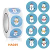 1 inch Merry Christmas DIY Handmade Sticker Package Thank You Label Sealing Stickers Party Snowman Adhesive Seal Labels Stationery Sticker