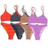 Fashion Letter Jacquard Bikinis Baddräkt Kvinnor One Piece Split Baddräkt Kort Långt Jump Suit Padded Dykning Surfa Baddräkt