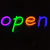 Färgglada "Open" Sign Store Restaurang Bar Presentbutik Dörrdekoration Styrelse Led Neon Light 12 V Super Bright